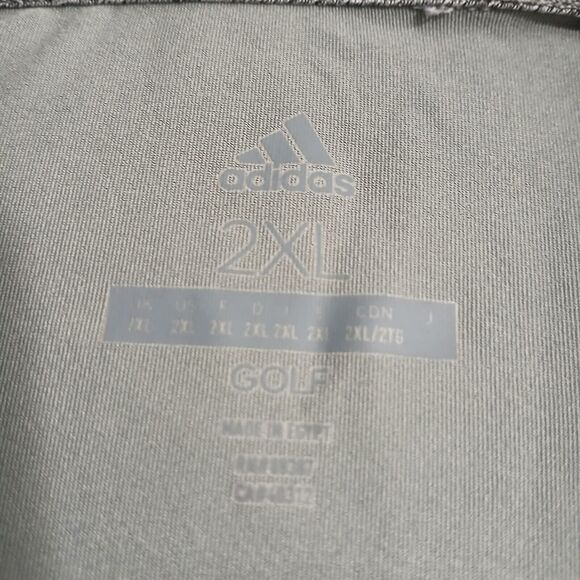 Adidas Men 2XL Golf Polo Grey Short Sleeve Shirt Logo - Picture 5 of 9